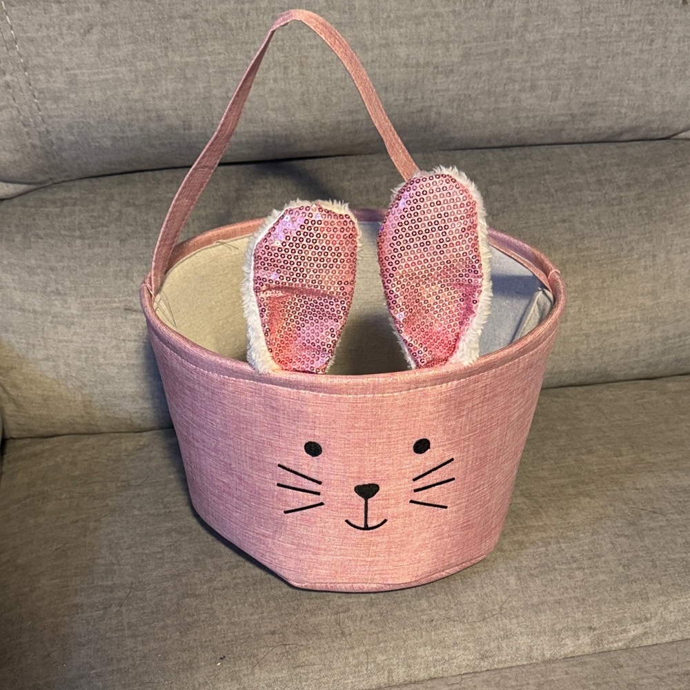 Pink Bunny Ears 12” Kids Basket